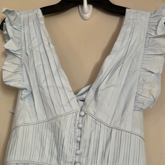 Blue V-Neck Backless Sundress for Cocktail - Picture 6 of 11